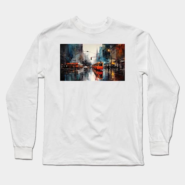 painted city Long Sleeve T-Shirt by Imagier